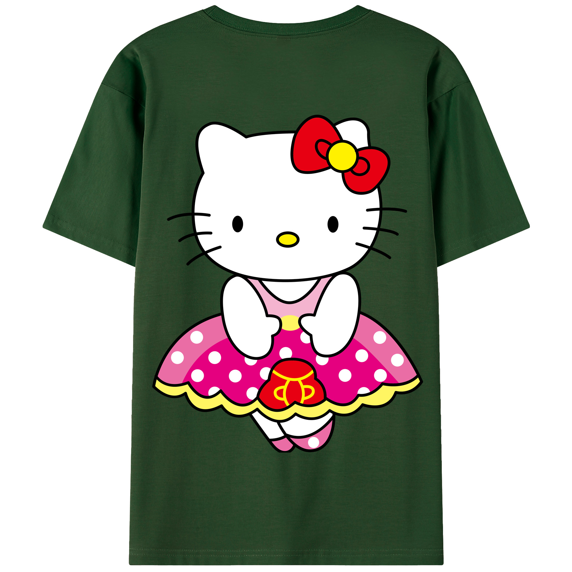 （画像用） Hello Kitty ハローキティ 綿100％半袖Tシャツ（背面プリント）